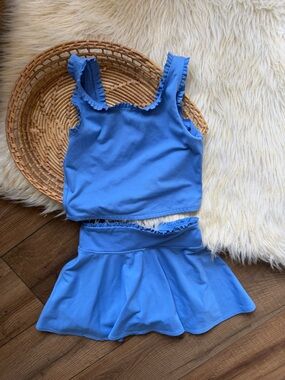 Yogalicious Blue Two-Piece Tank Skirt Two Piece Set Girls Size 10